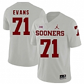 Oklahoma Sooners 71 Bobby Evans White College Football Jersey Dzhi,baseball caps,new era cap wholesale,wholesale hats